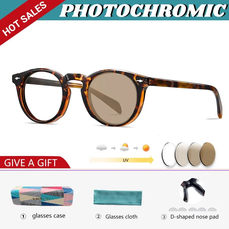Vicky Unisex Full Rim Round Acetate Myopic Reading Glasses Polarized 31102