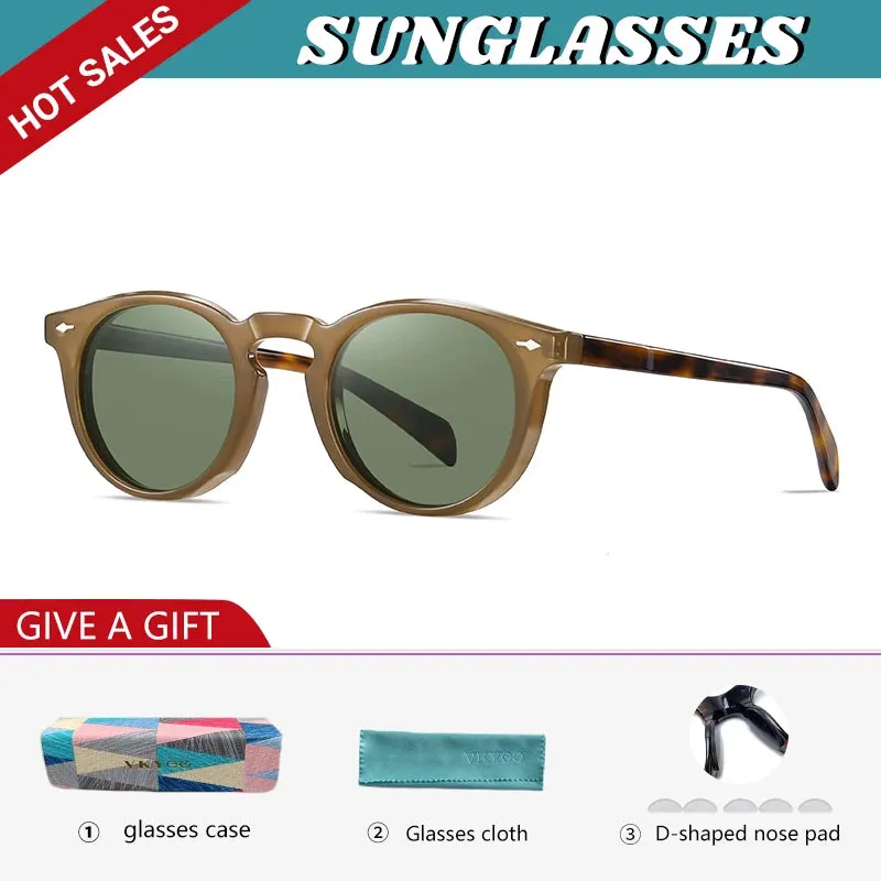 Vicky Unisex Full Rim Round Acetate Myopic Reading Glasses Polarized 31102