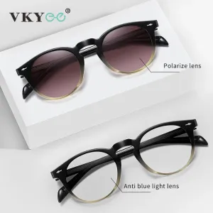 Vicky Unisex Full Rim Round Acetate Myopic Reading Glasses Polarized 31102