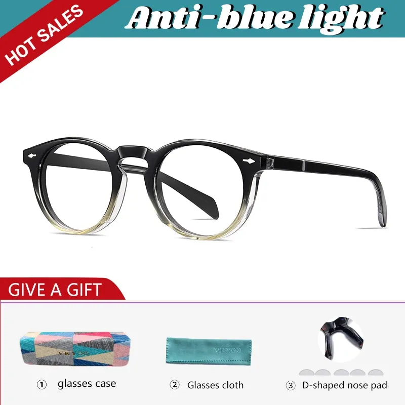 Vicky Unisex Full Rim Round Acetate Myopic Reading Glasses Polarized 31102