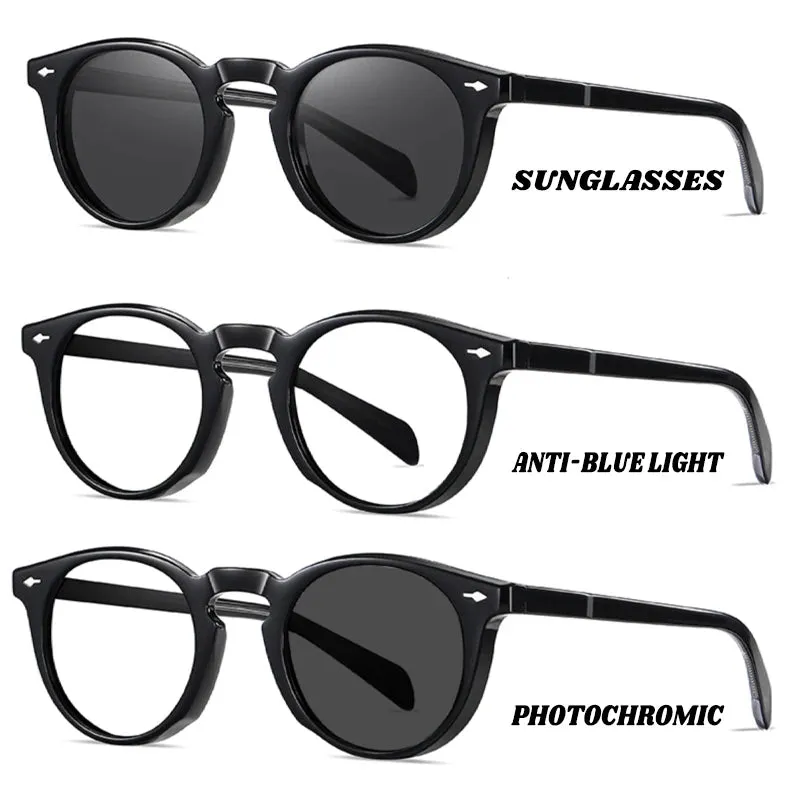 Vicky Unisex Full Rim Round Acetate Myopic Reading Glasses Polarized 31102