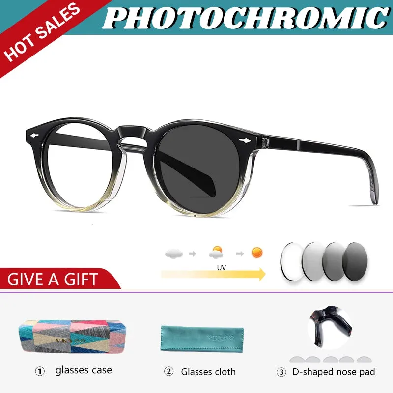 Vicky Unisex Full Rim Round Acetate Myopic Reading Glasses Polarized 31102