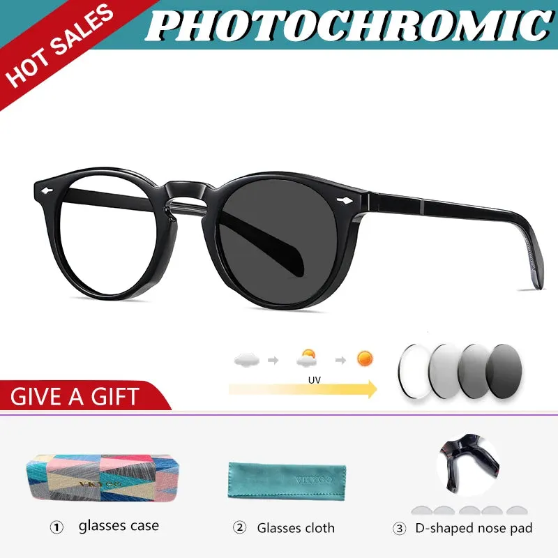 Vicky Unisex Full Rim Round Acetate Myopic Reading Glasses Polarized 31102