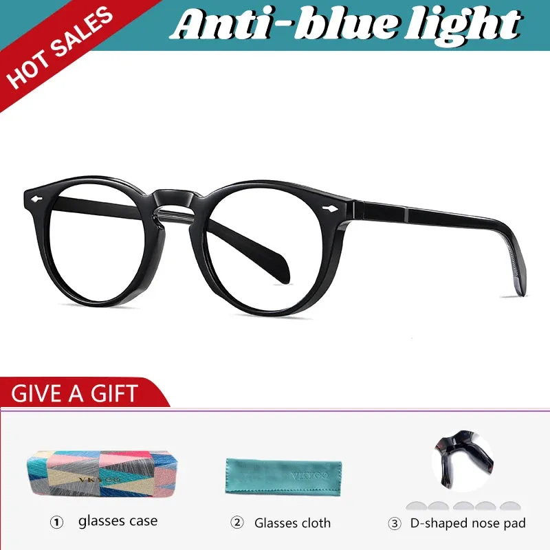 Vicky Unisex Full Rim Round Acetate Myopic Reading Glasses Polarized 31102