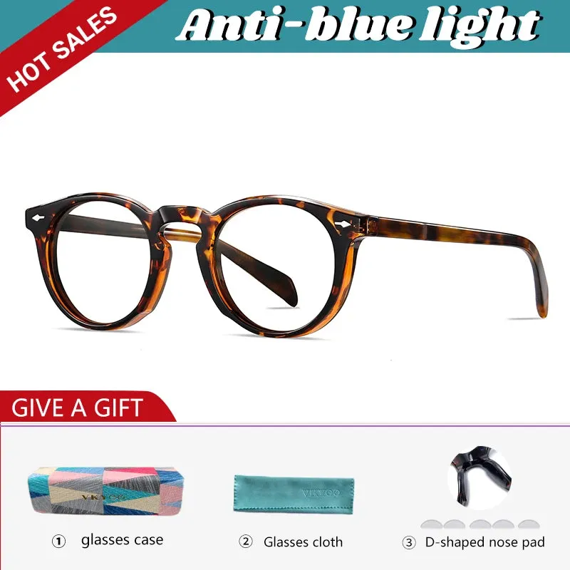 Vicky Unisex Full Rim Round Acetate Myopic Reading Glasses Polarized 31102