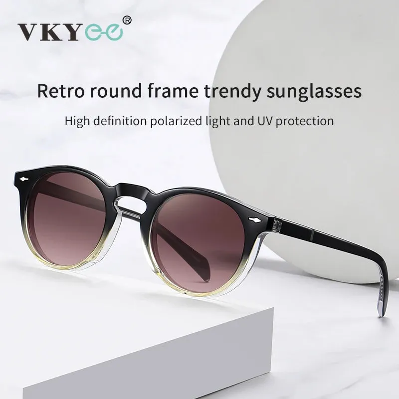 Vicky Unisex Full Rim Round Acetate Myopic Reading Glasses Polarized 31102