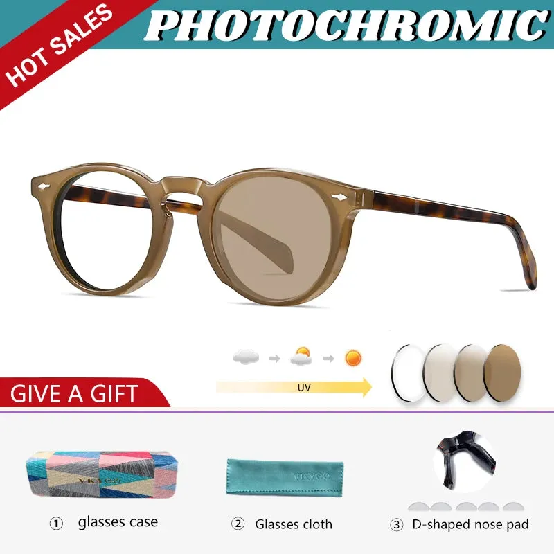 Vicky Unisex Full Rim Round Acetate Myopic Reading Glasses Polarized 31102