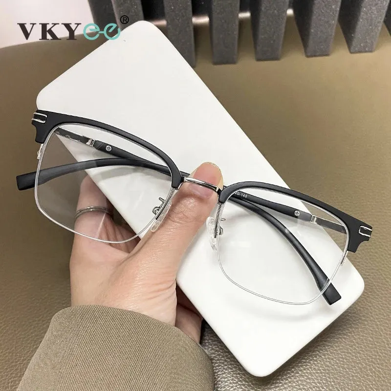 Vicky Unisex Semi Rim Square Tr 90 Titanium Reading Glasses 2242