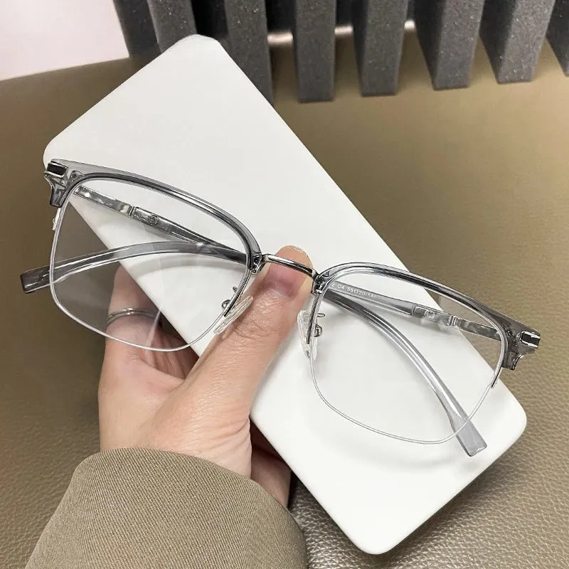 Vicky Unisex Semi Rim Square Tr 90 Titanium Reading Glasses 2242