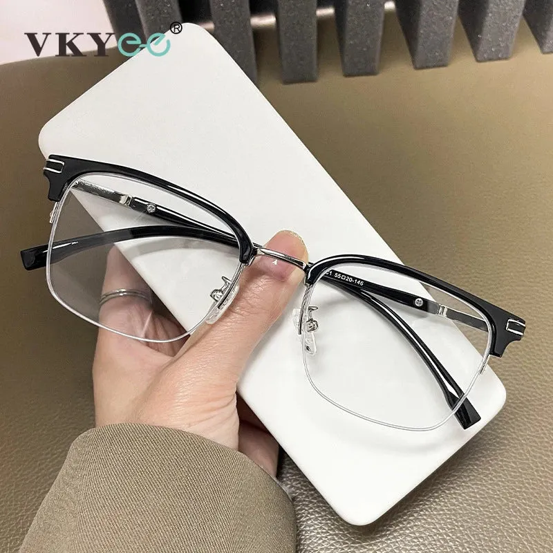 Vicky Unisex Semi Rim Square Tr 90 Titanium Reading Glasses 2242