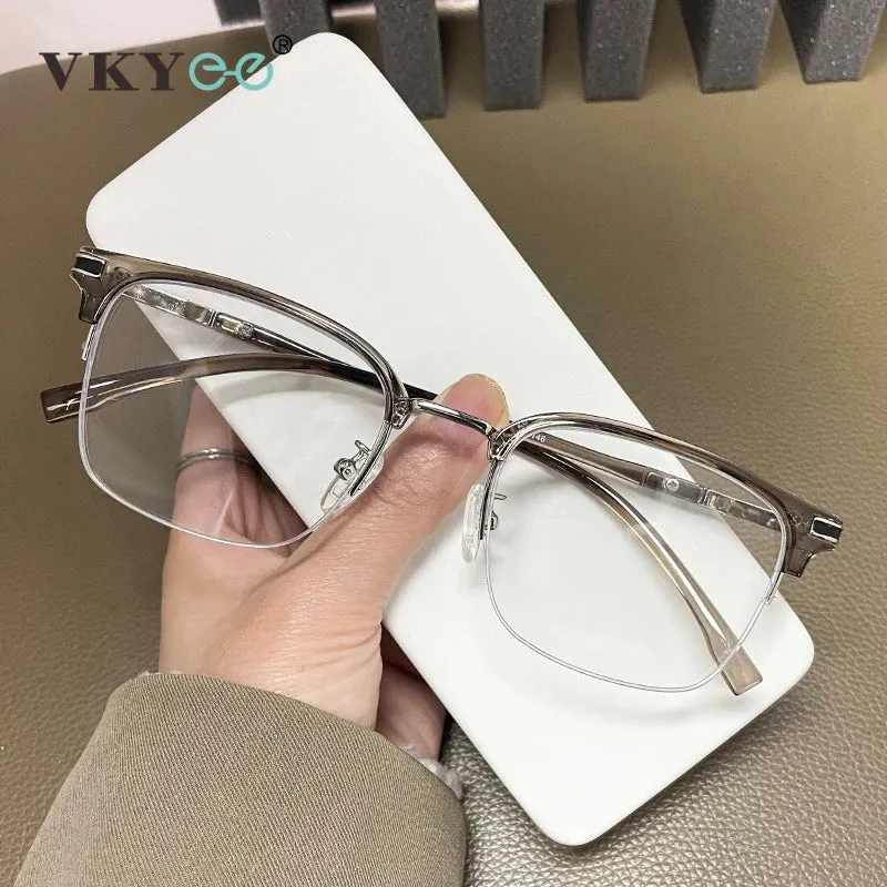 Vicky Unisex Semi Rim Square Tr 90 Titanium Reading Glasses 2242