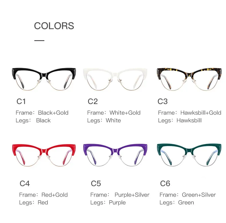 Vicky Women's Full Rim Cat Eye Tr 90 Alloy Reading Glasses 2179