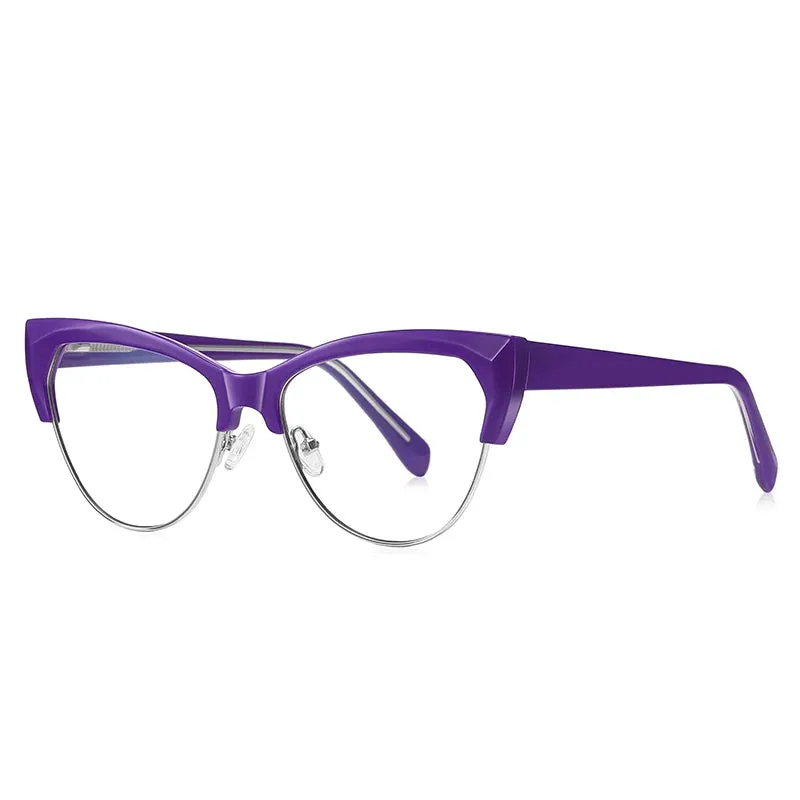Vicky Women's Full Rim Cat Eye Tr 90 Alloy Reading Glasses 2179