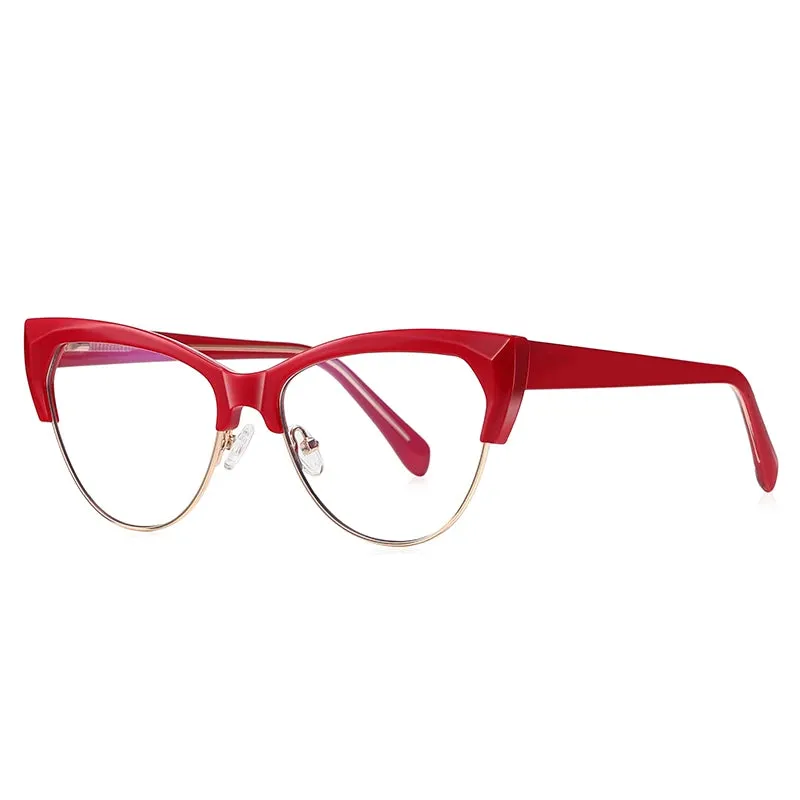 Vicky Women's Full Rim Cat Eye Tr 90 Alloy Reading Glasses 2179