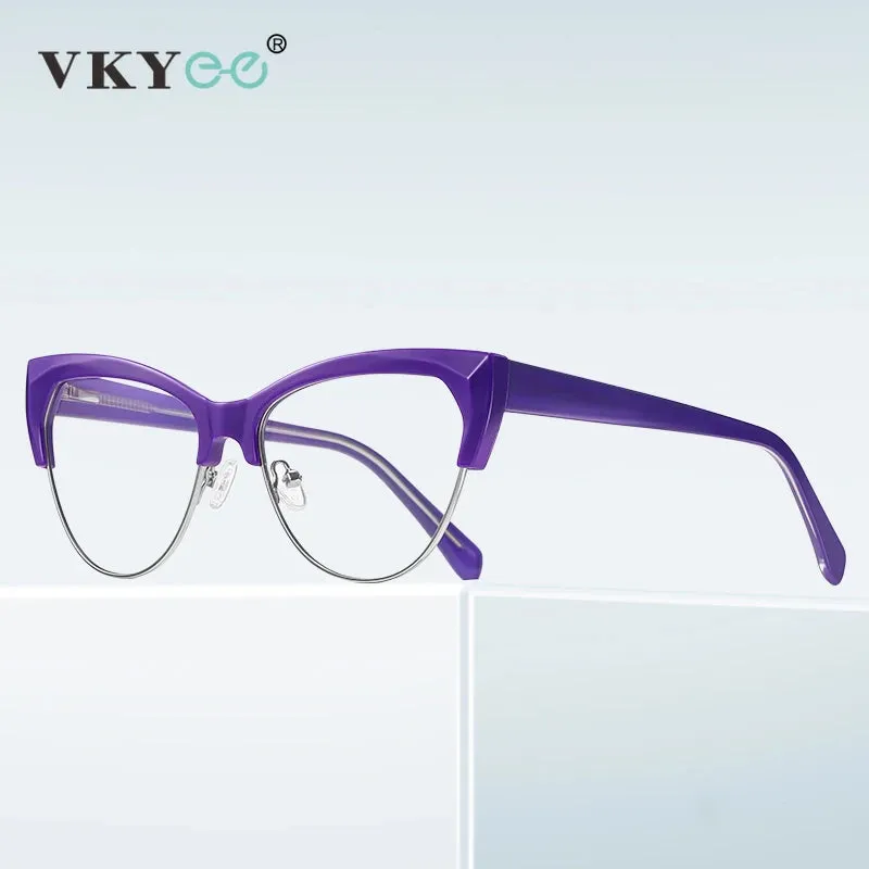 Vicky Women's Full Rim Cat Eye Tr 90 Alloy Reading Glasses 2179