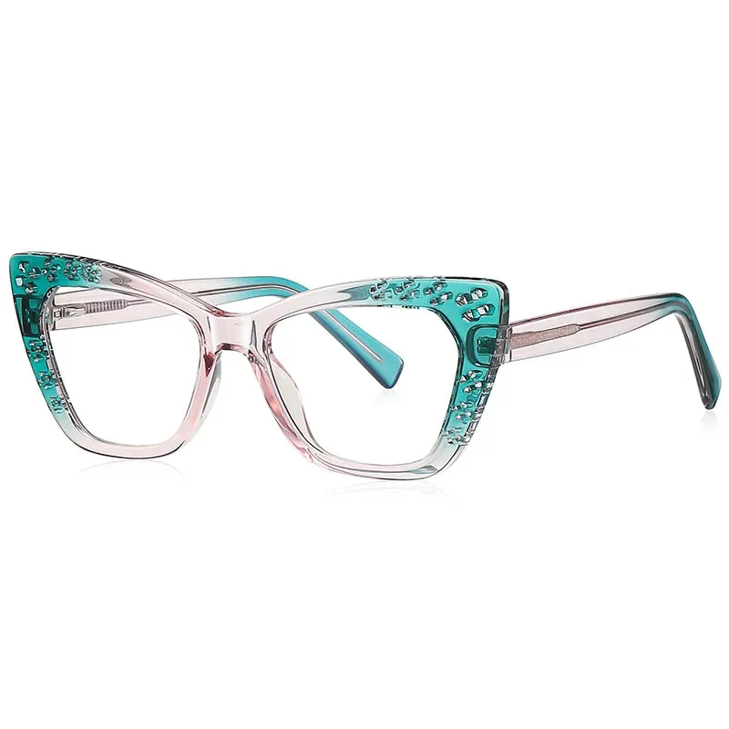 Vicky Women's Full Rim Cat's Eye Tr 90 Titanium Reading Glasses 2185