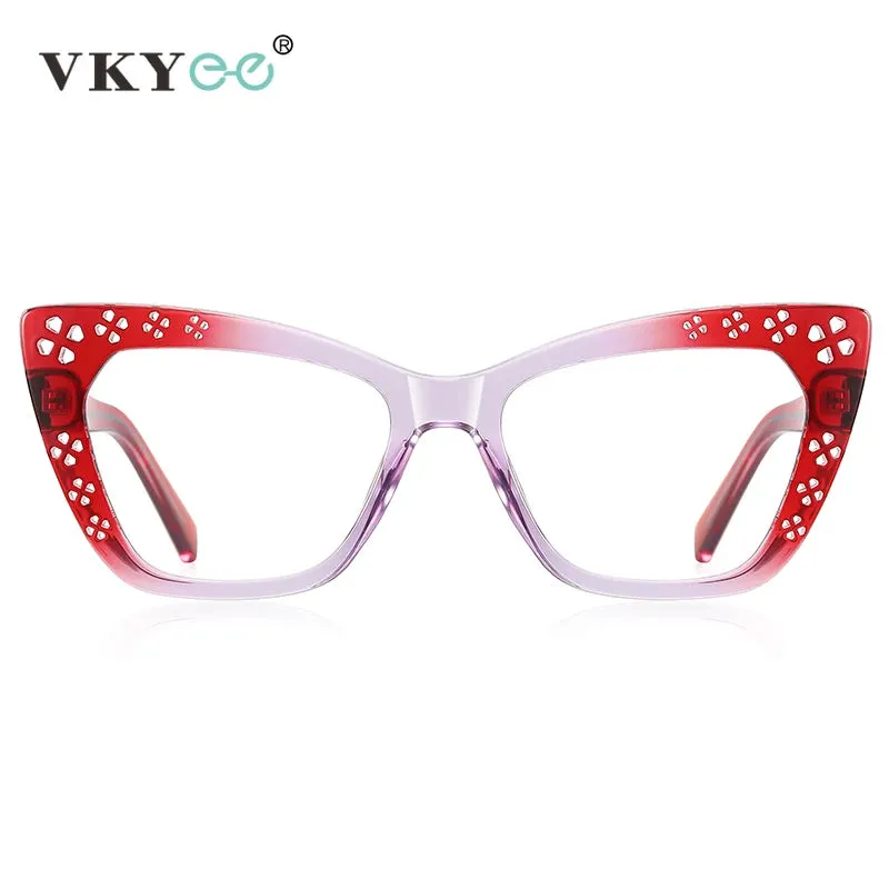 Vicky Women's Full Rim Cat's Eye Tr 90 Titanium Reading Glasses 2185