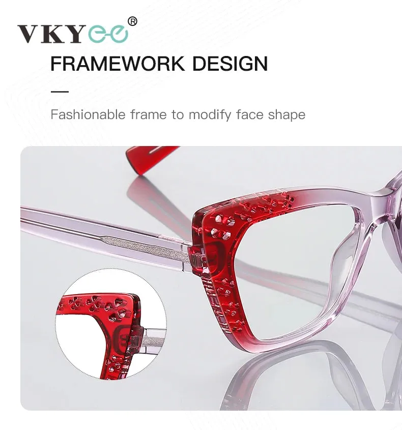 Vicky Women's Full Rim Cat's Eye Tr 90 Titanium Reading Glasses 2185