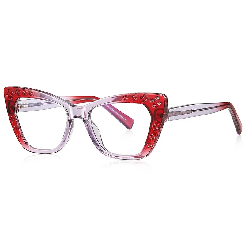 Vicky Women's Full Rim Cat's Eye Tr 90 Titanium Reading Glasses 2185