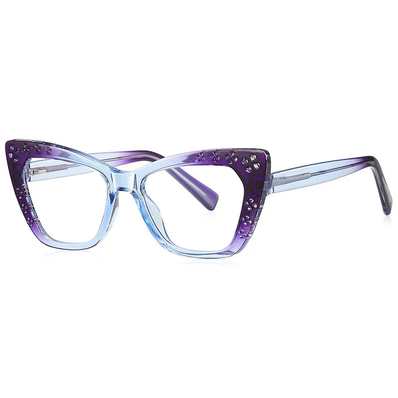 Vicky Women's Full Rim Cat's Eye Tr 90 Titanium Reading Glasses 2185