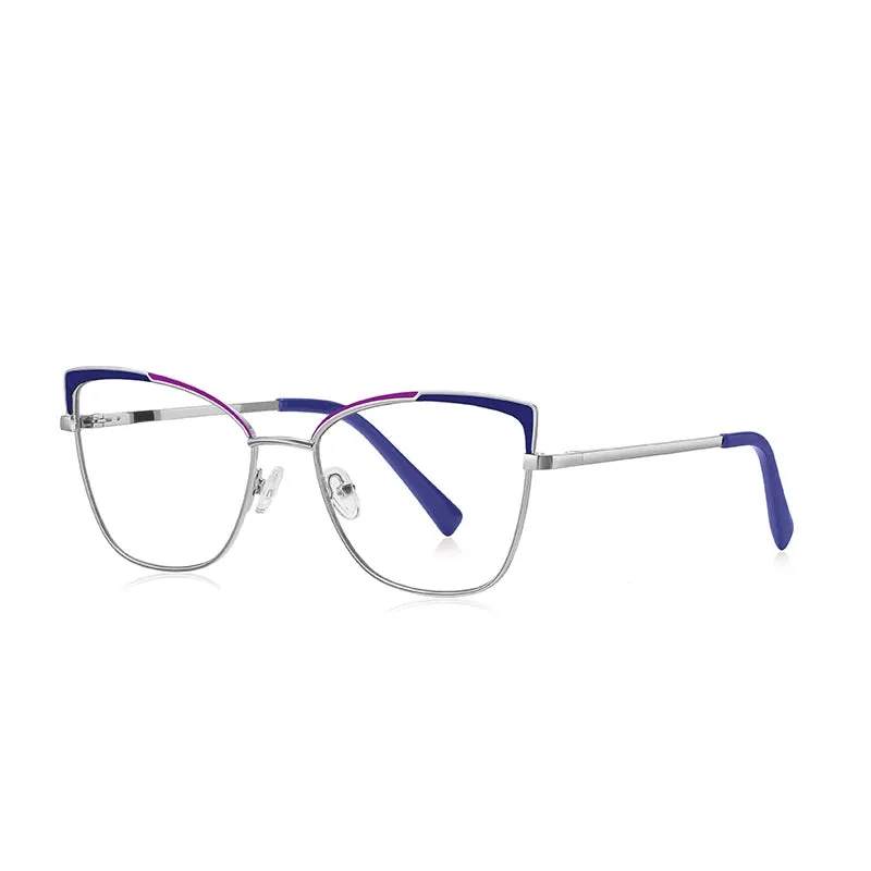 Vicky Women's Full Rim Large Square Cat Eye Alloy Reading Glasses 3104