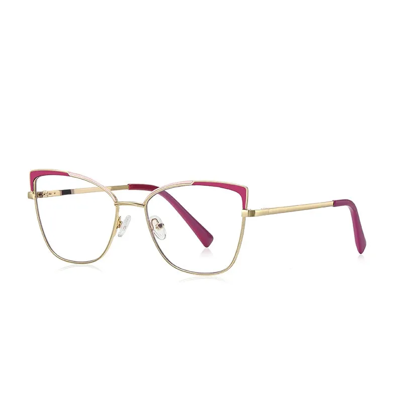 Vicky Women's Full Rim Large Square Cat Eye Alloy Reading Glasses 3104