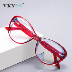 Vicky Women's Full Rim Oval Cat Eye Tr 90 Alloy Reading Glasses 2173