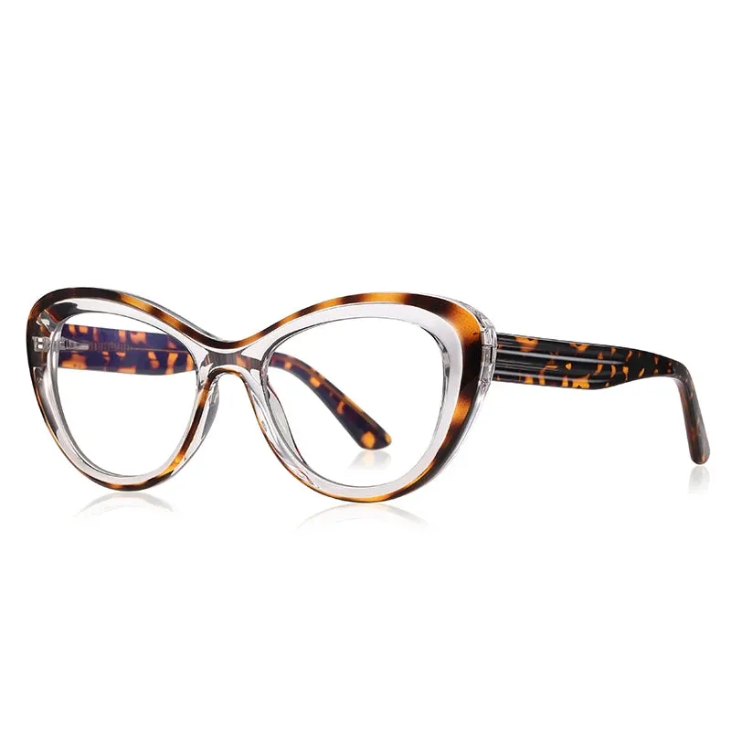 Vicky Women's Full Rim Oval Cat Eye Tr 90 Alloy Reading Glasses 2173