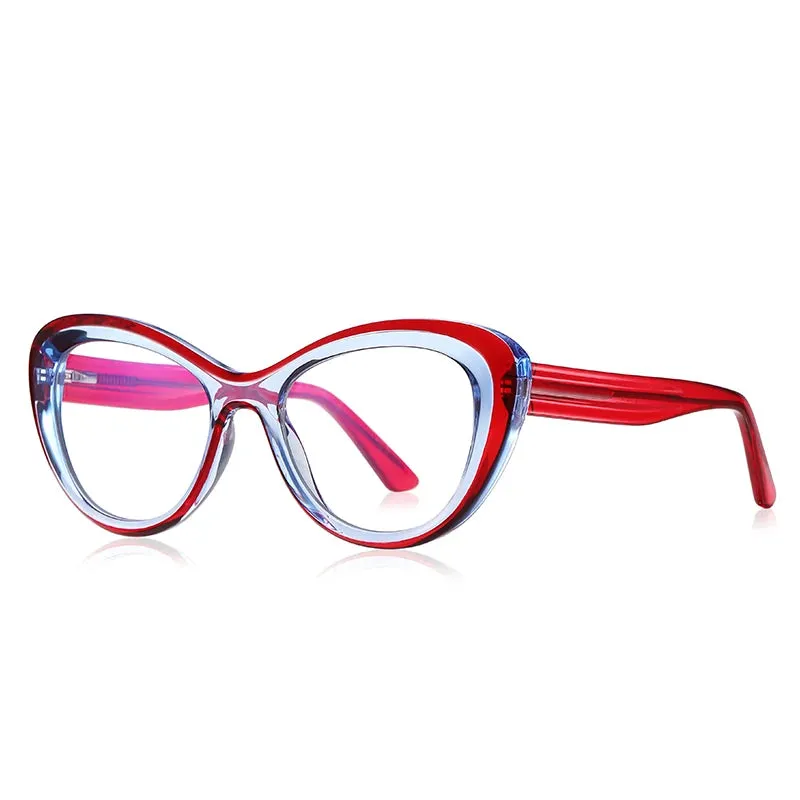 Vicky Women's Full Rim Oval Cat Eye Tr 90 Alloy Reading Glasses 2173
