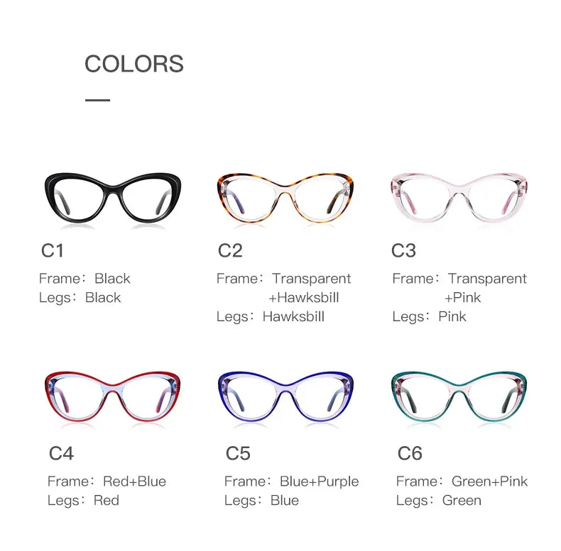 Vicky Women's Full Rim Oval Cat Eye Tr 90 Alloy Reading Glasses 2173
