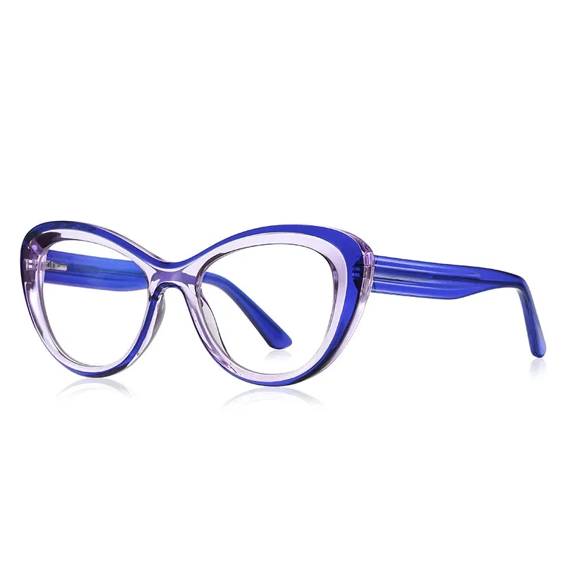 Vicky Women's Full Rim Oval Cat Eye Tr 90 Alloy Reading Glasses 2173
