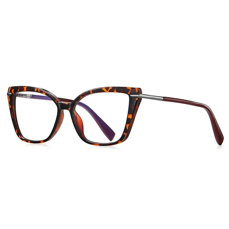 Vicky Women's Full Rim Square Tr 90 Stainless Steel Reading Glasses 2112