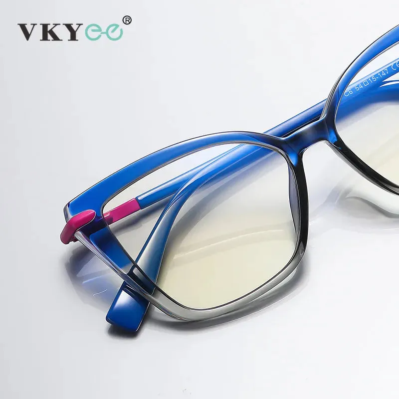 Vicky Women's Full Rim Square Tr 90 Stainless Steel Reading Glasses 2112