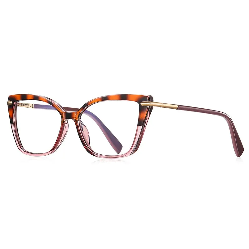 Vicky Women's Full Rim Square Tr 90 Stainless Steel Reading Glasses 2112