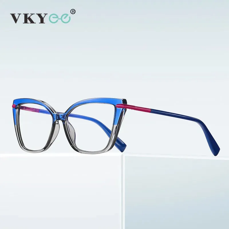 Vicky Women's Full Rim Square Tr 90 Stainless Steel Reading Glasses 2112