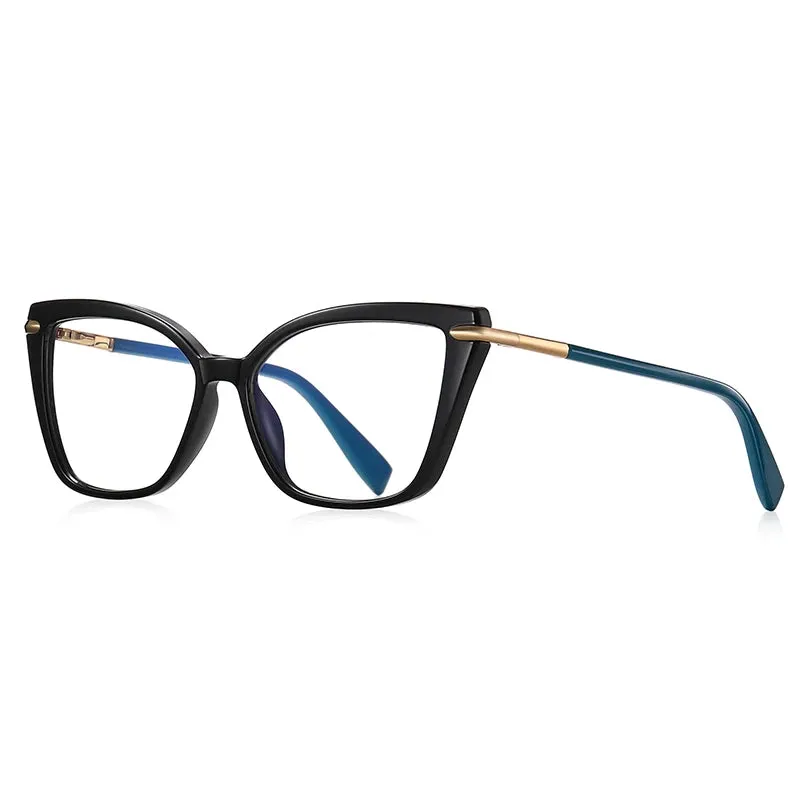 Vicky Women's Full Rim Square Tr 90 Stainless Steel Reading Glasses 2112