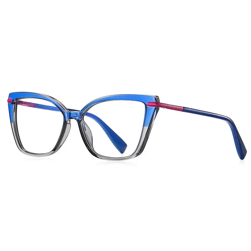 Vicky Women's Full Rim Square Tr 90 Stainless Steel Reading Glasses 2112