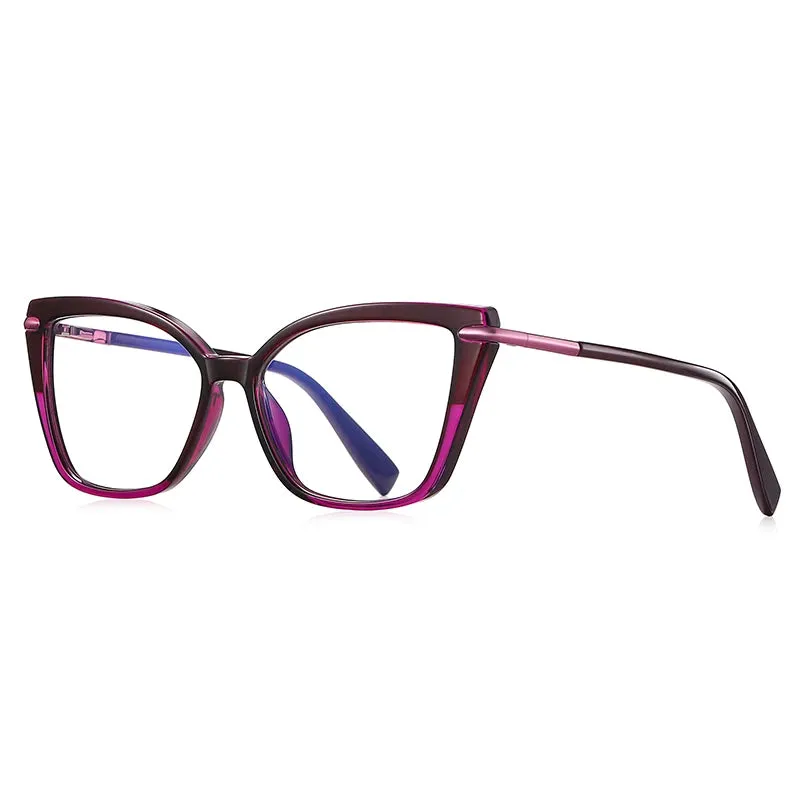 Vicky Women's Full Rim Square Tr 90 Stainless Steel Reading Glasses 2112