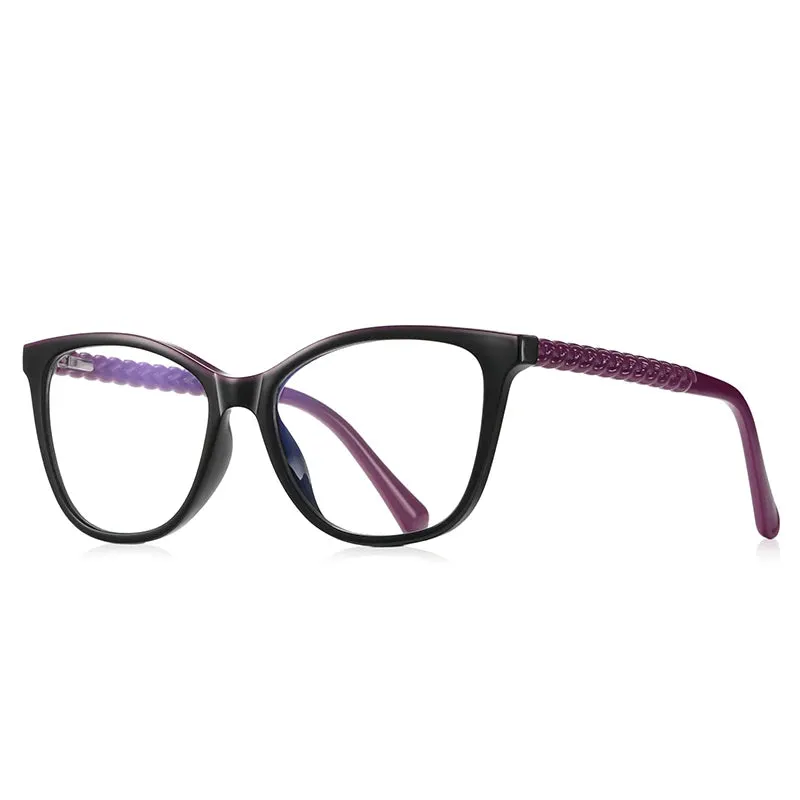 Vicky Women's Full Rim Stainless Steel Tr 90 Square Reading Glasses 2138