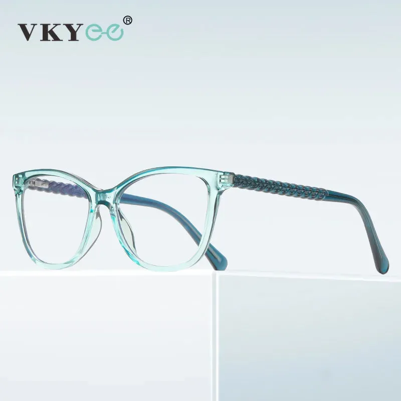 Vicky Women's Full Rim Stainless Steel Tr 90 Square Reading Glasses 2138