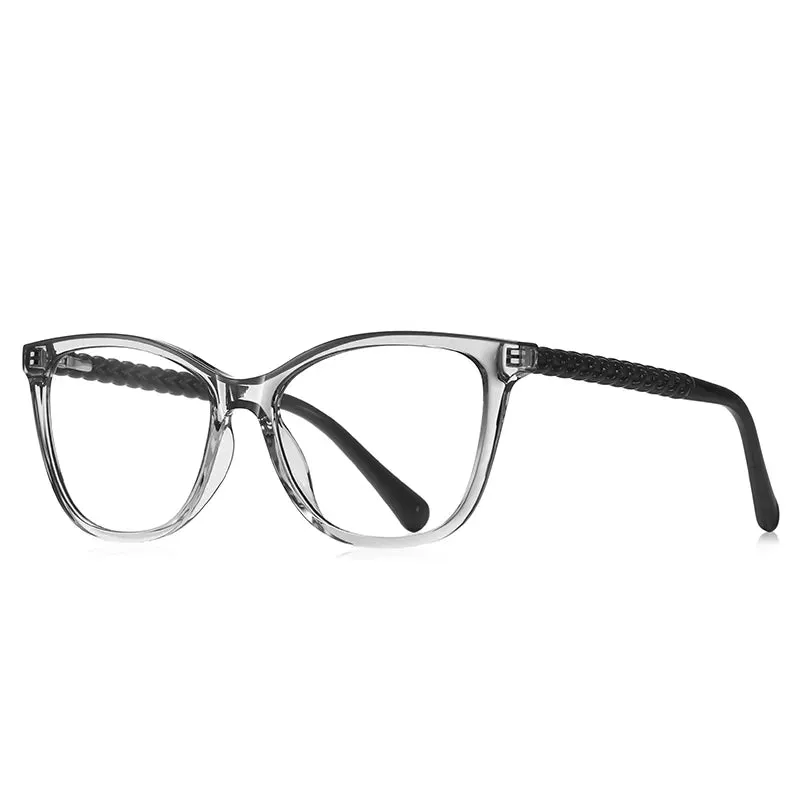 Vicky Women's Full Rim Stainless Steel Tr 90 Square Reading Glasses 2138