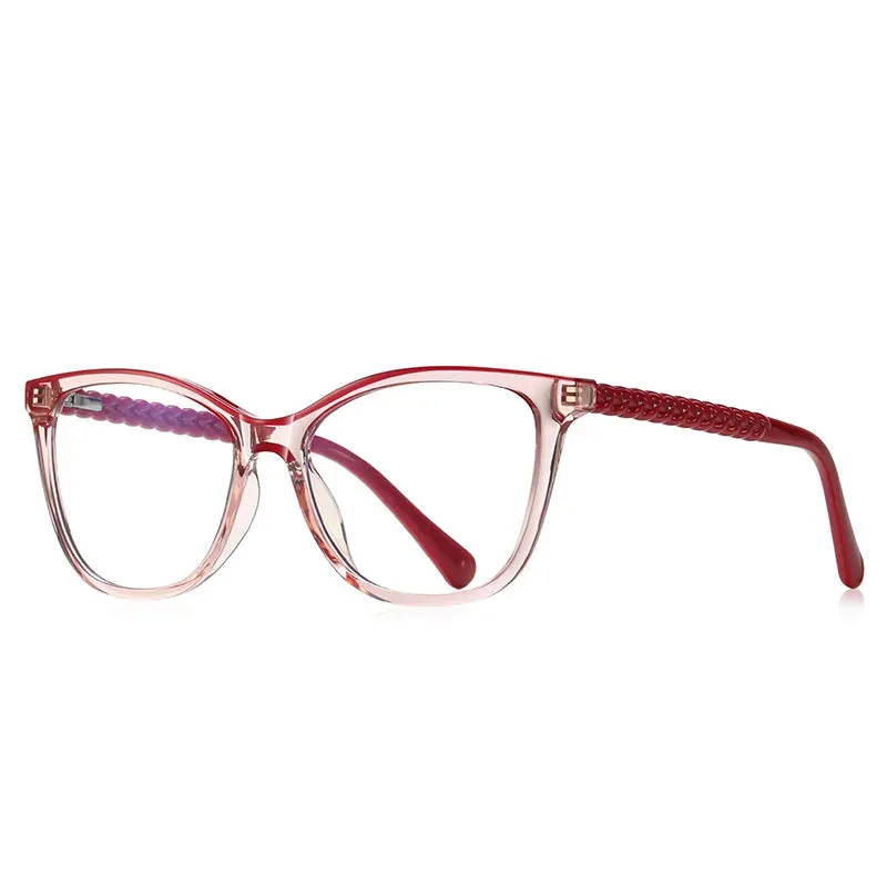 Vicky Women's Full Rim Stainless Steel Tr 90 Square Reading Glasses 2138