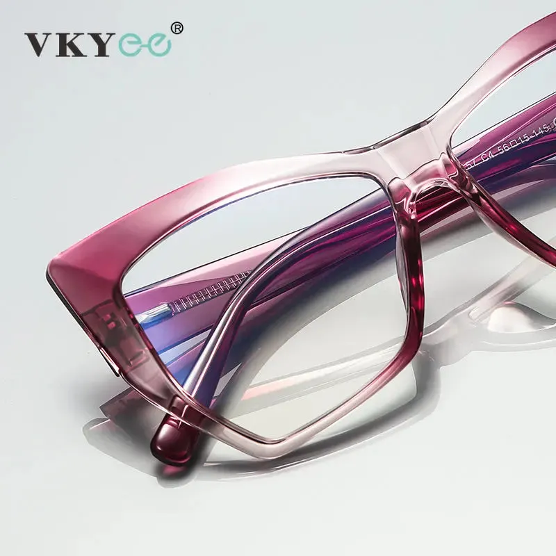 Vicky Women's Full Rim Tr 90 Stainless Steel Cat Eye Reading Glasses 2157