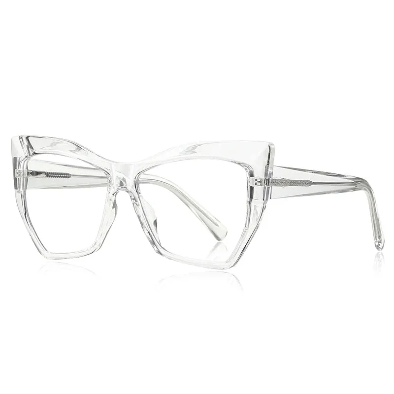 Vicky Women's Full Rim Tr 90 Stainless Steel Cat Eye Reading Glasses 2157