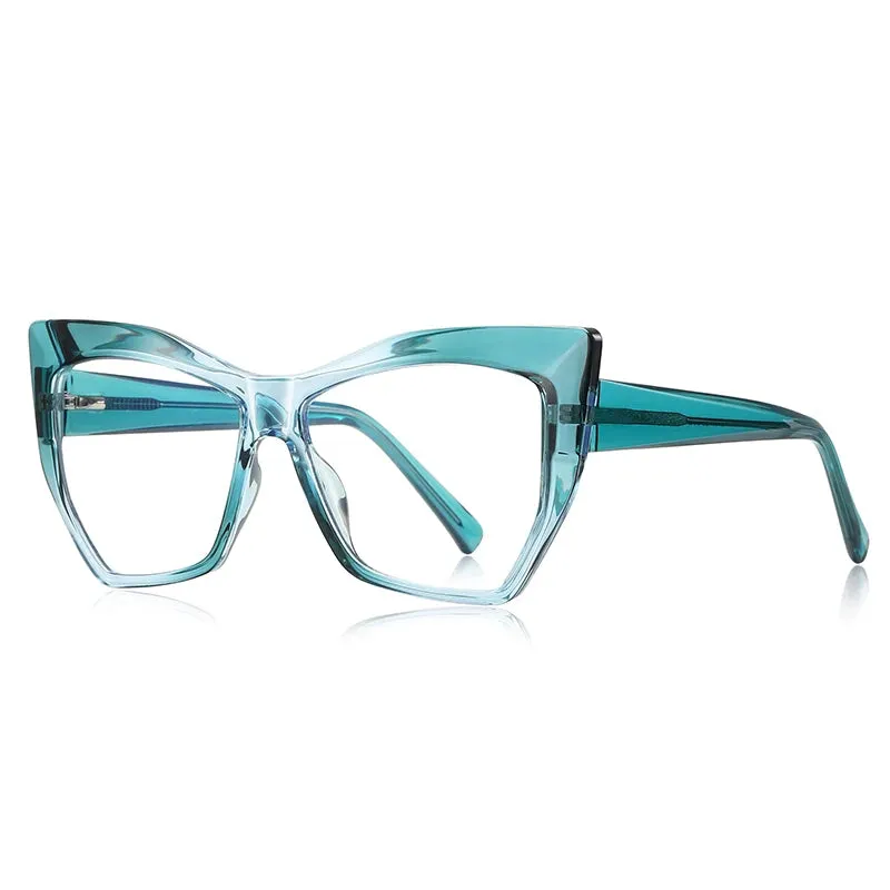 Vicky Women's Full Rim Tr 90 Stainless Steel Cat Eye Reading Glasses 2157