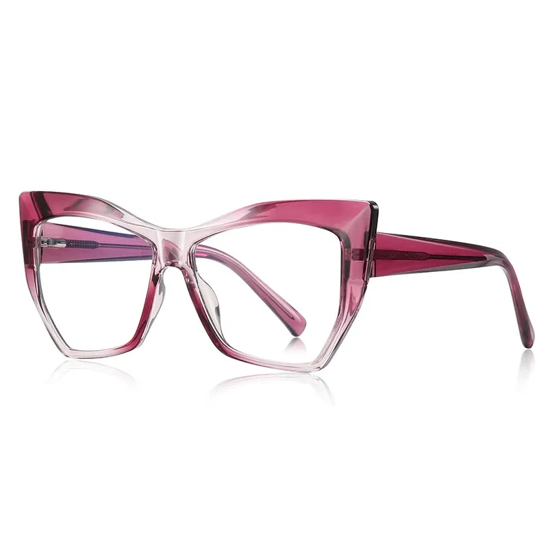 Vicky Women's Full Rim Tr 90 Stainless Steel Cat Eye Reading Glasses 2157
