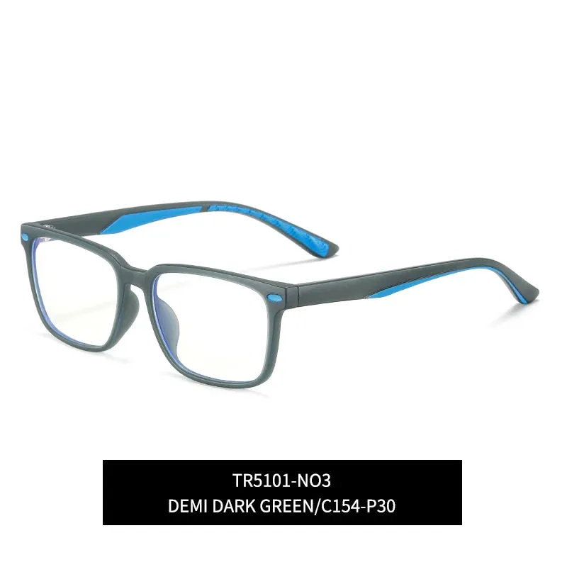 Vicky Youth Unisex Full Rim Square Tr 90 Titanium Eyeglasses 5101