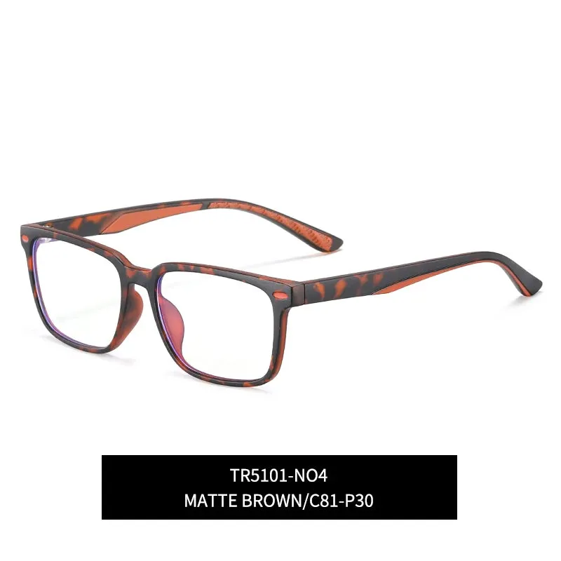 Vicky Youth Unisex Full Rim Square Tr 90 Titanium Eyeglasses 5101