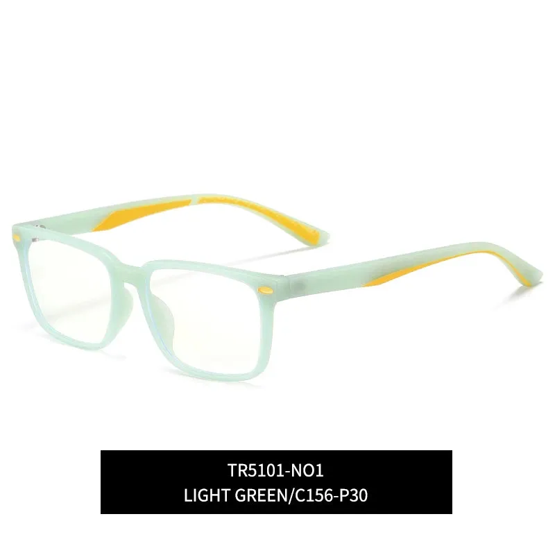 Vicky Youth Unisex Full Rim Square Tr 90 Titanium Eyeglasses 5101