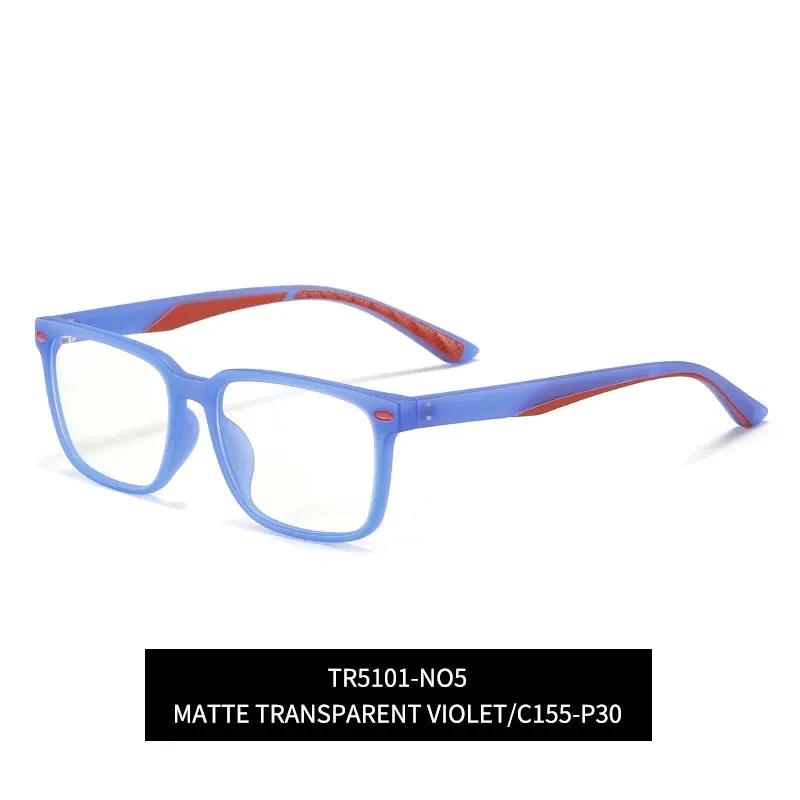 Vicky Youth Unisex Full Rim Square Tr 90 Titanium Eyeglasses 5101